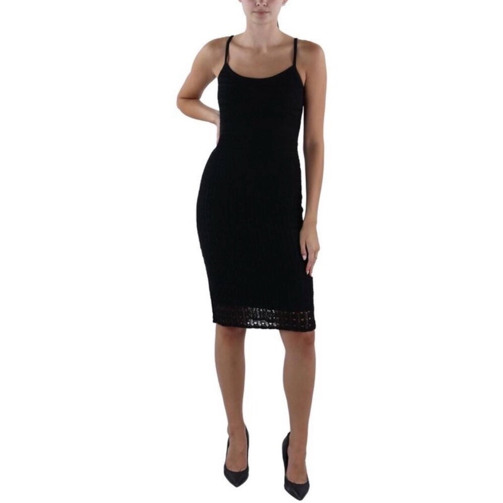 Lauren Ralph Lauren Womens Black Crochet Midi Tank Sundress NWT